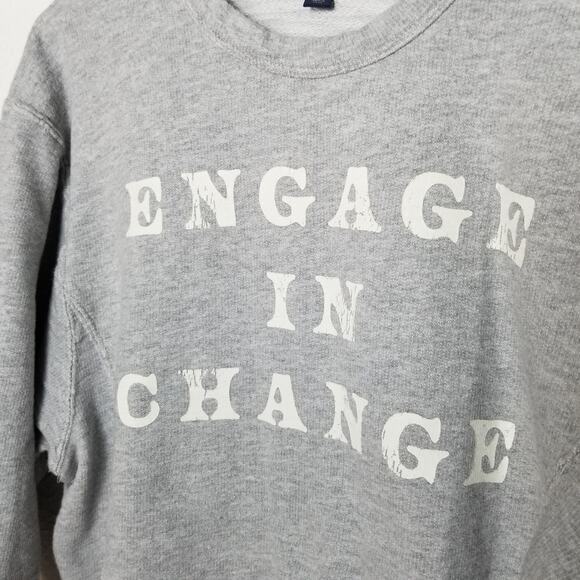 "Engage In Change" Gray 100% Cotton Cropped Sweatshirt - Universal Thread Size M - Picture 3 of 10